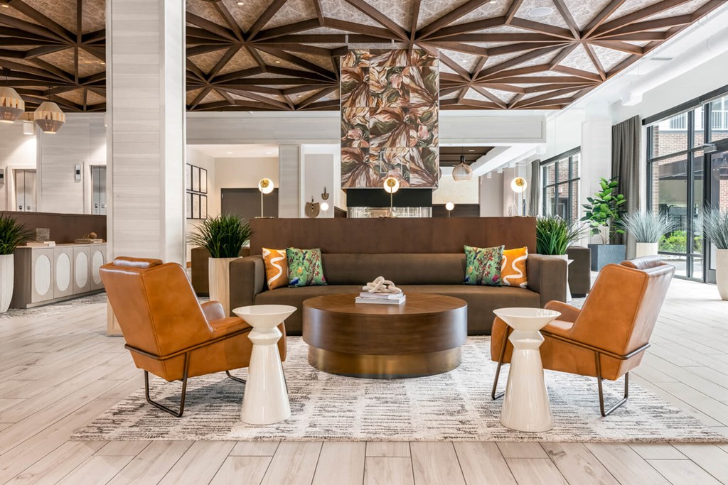 Community area with tables and chairs