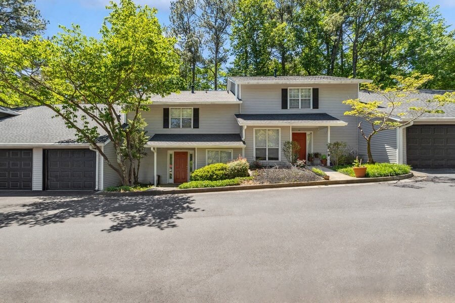 Exterior Community Building and Landscape at Dunwoody Village Apartments in Atlanta, GA.