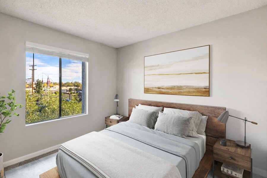 Model apartment bedroom