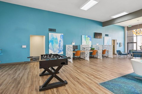 Community Clubhouse Billiards Room at Helix Apartments located in Las Vegas, NV.