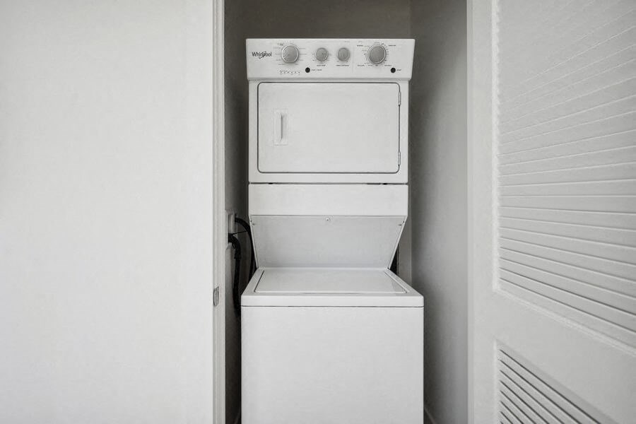 Washer and dryer 801 Flats located in Post District Residences in downtown Salt Lake City, Utah