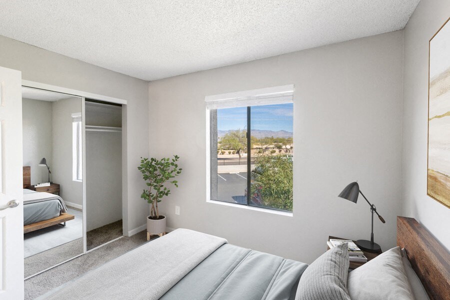 Model apartment bedroom