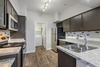 Model kitchen showcasing new appliances