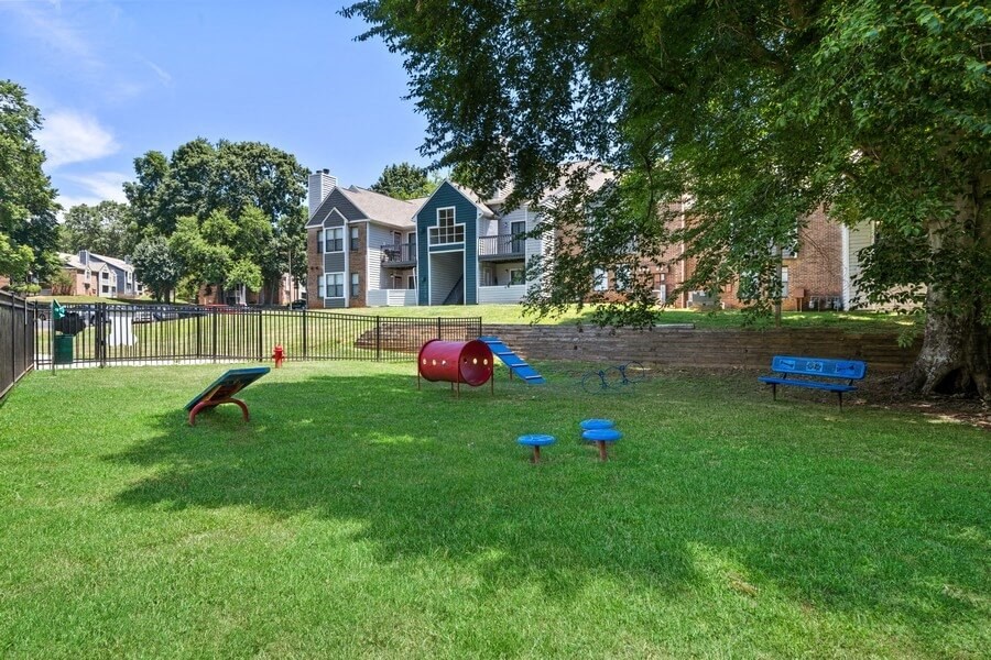 Dog park with agility equipment