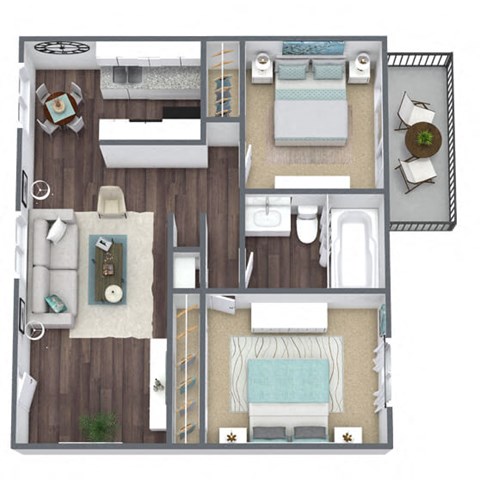 2A 3D floor plan image