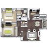 Elevate at Jackson Creek 2x2 Floor Plan (B); 1,048 SQFT.