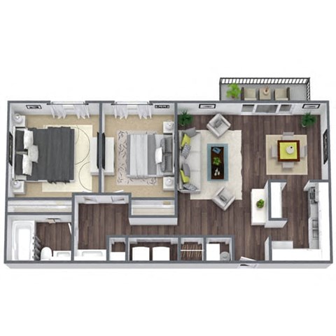 2BD(A) Floor Plan, 960 SQFT