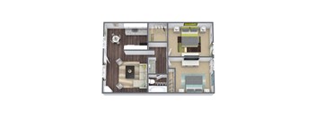 2 bedroom floor plan