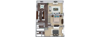 2 Bed, 2 Bath 3D Floor Plan Imageat Elevate on Parkway, Minnesota, 55337