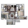 2 Bed, 2 Bath Floor Plan