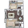 2 Bedroom 3D Floor Plan Image