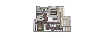Brentwood 2-bedroom floor plan