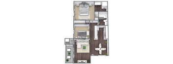 2x1 floor plan at Liberty Creek, Colorado