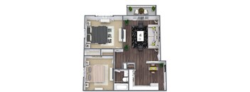 Beckenham 2-bedroom floor plan