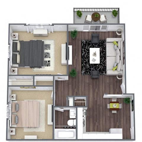 Beckenham 2-bedroom floor plan