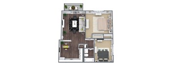 Birchwood 2-bedroom floor plan