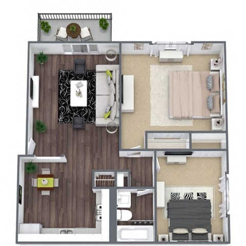 Birchwood 2-bedroom floor plan