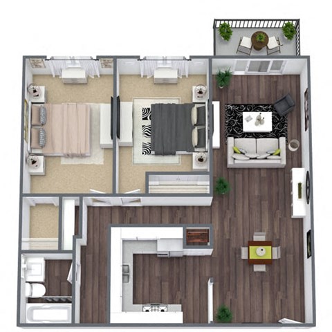 Bodmin 2-bedroom floor plan