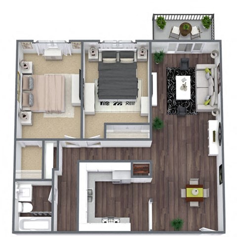 2-bedroom floor plan