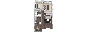 Brentwood Floor Plan: 2 Bed, 1 Bath
