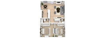 2X1_5 The Shasta Floor Plan, 935 SQFT
