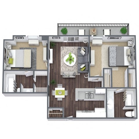 2x2B floor plan