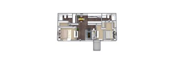 2-bedroom  2-bathroom floor plan