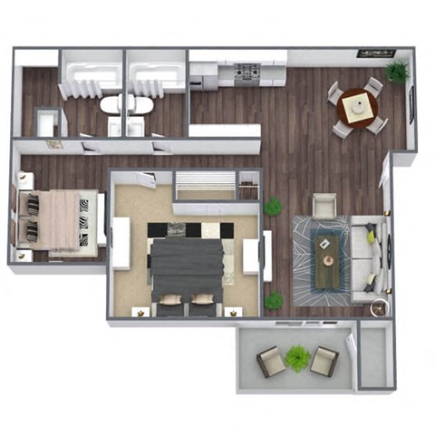2-Bedroom 2-Bathroom Floor Plan