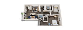 2X2A Floor Plan, 2-Bed 2-Bath Floor Plan at Verona Park, Arizona, 85210