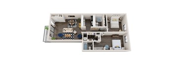 2X2B Floor Plan, 2-Bed 2-Bath Floor Plan at Verona Park, Mesa, AZ 85210