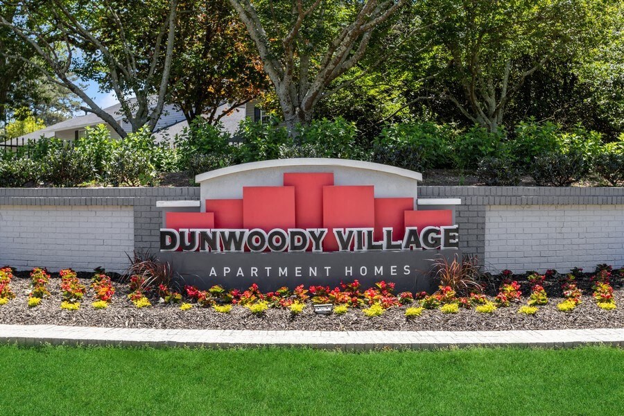 Community Monument Sign at Dunwoody Village Apartments in Atlanta, GA.