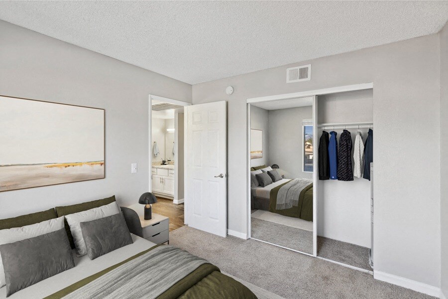 Model apartment bedroom