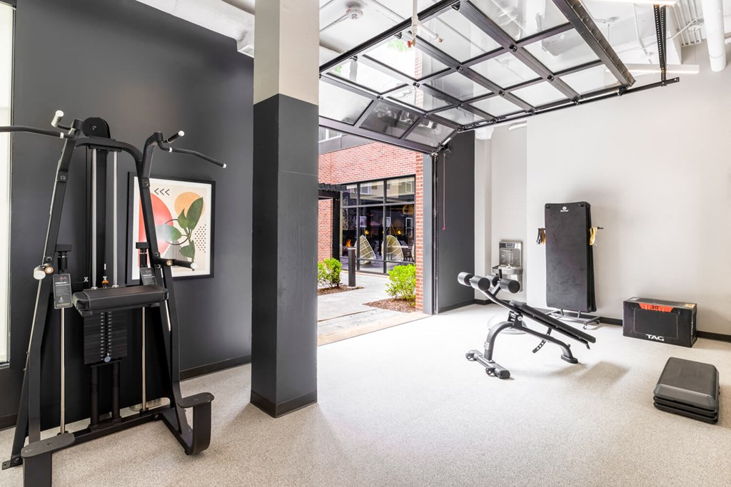 Fitness center with a variety of equipment