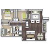 Elevate at Jackson Creek 3x2 Floor Plan (A); 1,241 SQFT.