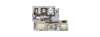 Elevate at Jackson Creek 3x2 Floor Plan (B); 1,533  SQFT.