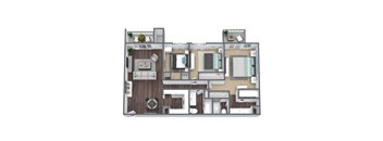 3 Bed 2 Bath A floor plan image at Villages at Metro Center, Phoenix, Arizona