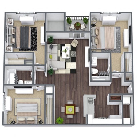 3-bedroom floor plan