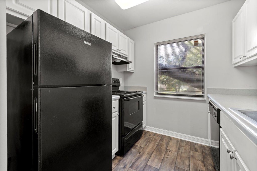 Model kitchen at Oasis at Bayside Apartments in Largo, FL