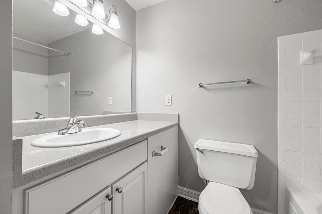 Model bathroom at Oasis at Bayside Apartments in Largo, FL