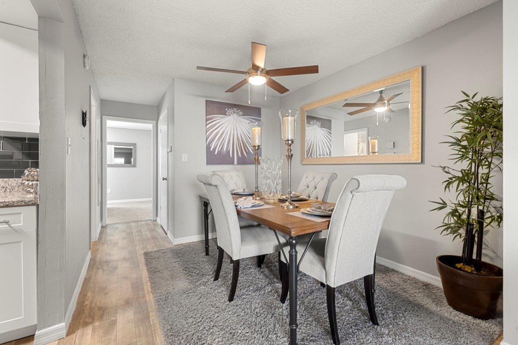 Model dining room at Oasis at Bayside Apartments in Largo, FL