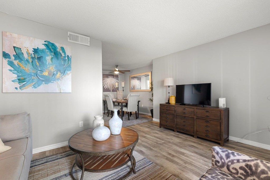 Model living room at Oasis at Bayside Apartments in Largo, FL