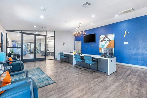 Community Clubhouse at Accent on Sahara Apartments located in Las Vegas, Nevada.