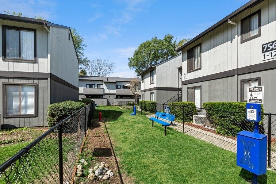Fenced in dog park at Bridges on Sunset Apartments in Suisun, CA