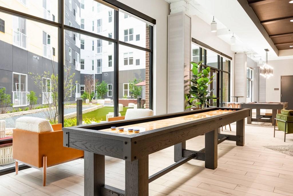 Game room interior with game table