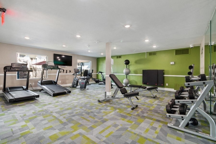Community fitness center with equipment
