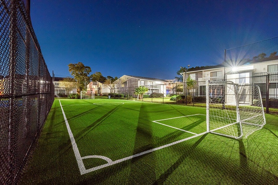 Community Soccer Field with Nets at Arbors at Orange Park Apartments located in Orange Park, FL.
