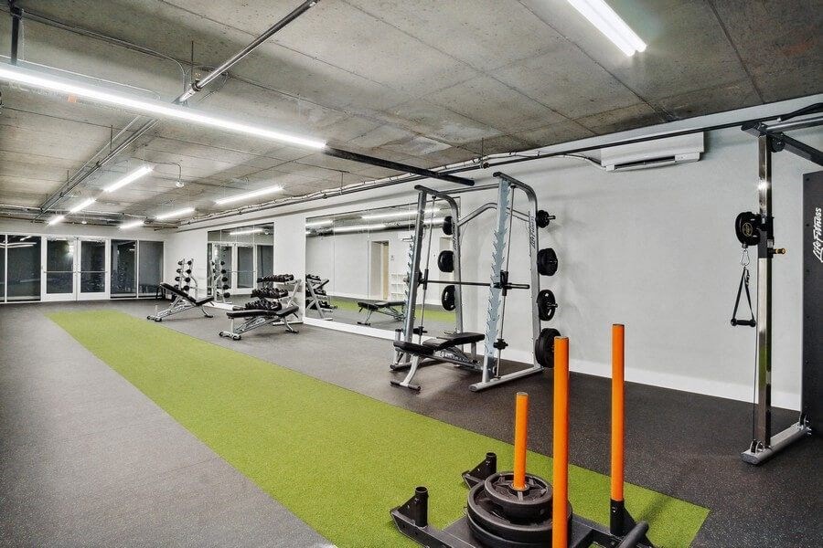 Fitness center with large machines