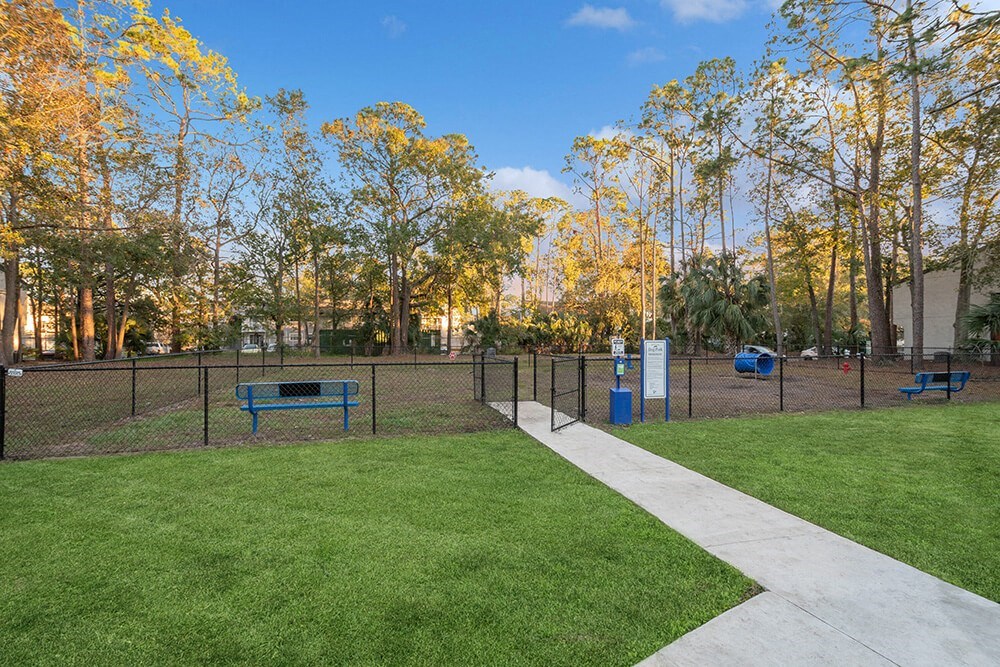 Community Dog Park with Agility Equipment at Heron Walk Apartments in Jacksonville, FL.