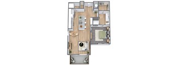 A1, 1x1, 772 sqft.