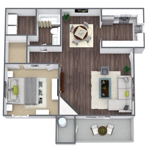 1 bed 1 bath A1 Floor Plan at Array South Mountain, Arizona, 85044